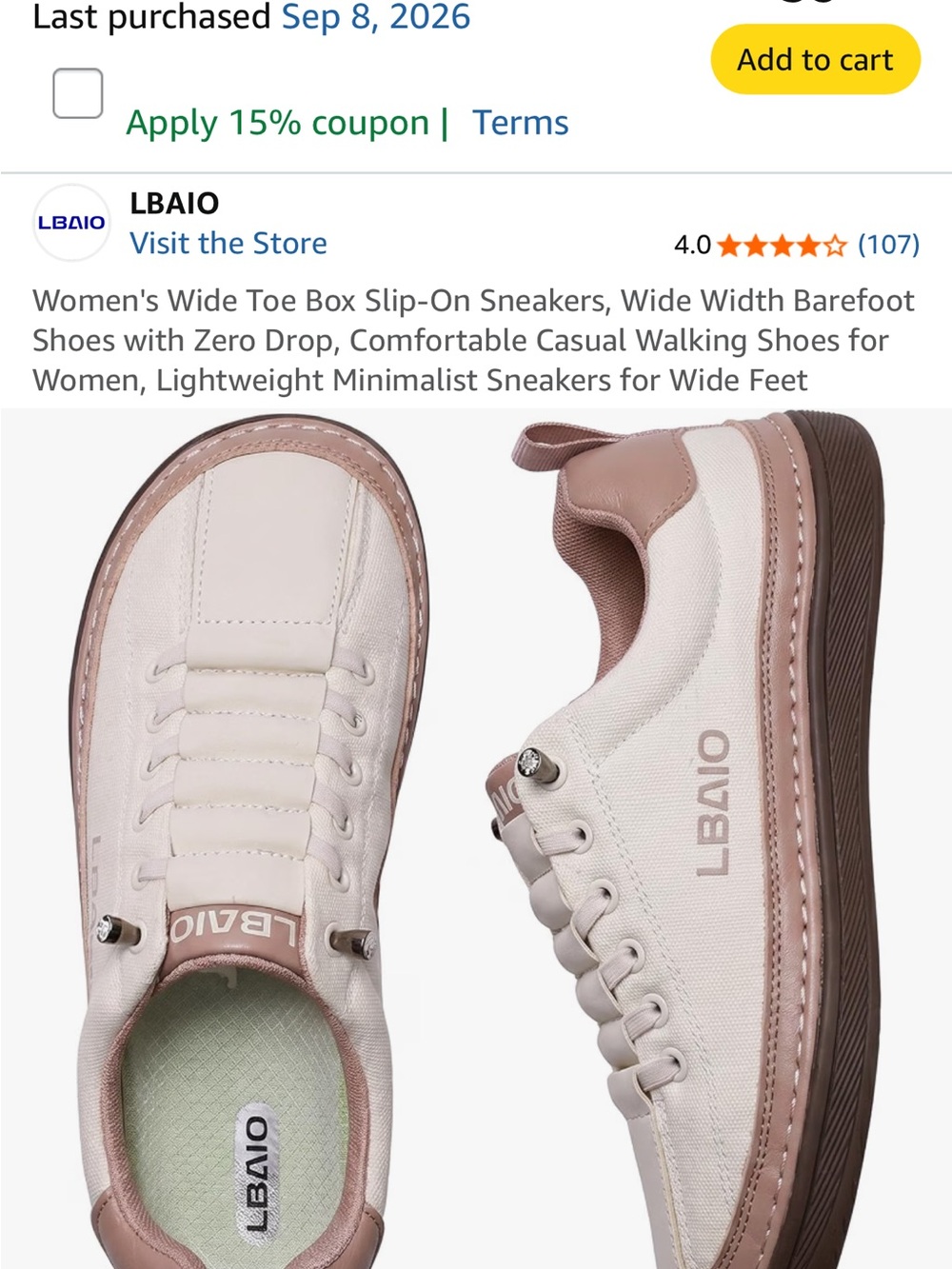Women's Slip-On Sneakers in Blush and White